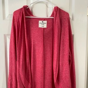 Abercrombie kids pink hooded cardigan 13/14 youth with pockets